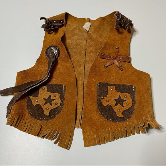 Vintage Suede Cowboy Western Vest - Texas